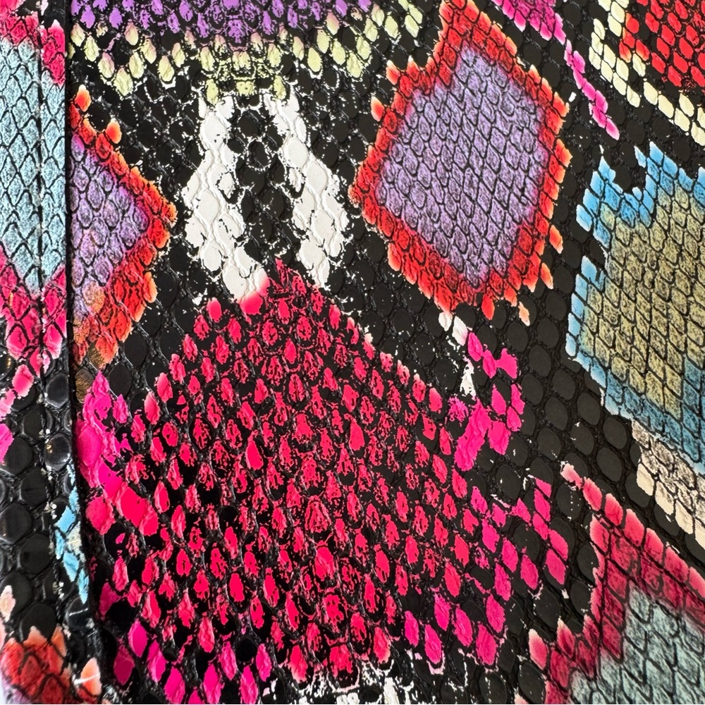 Ahdorned Mini Vegan Leather Messenger Crossbody Bag Multi Reptile Pattern - Picture 4 of 11